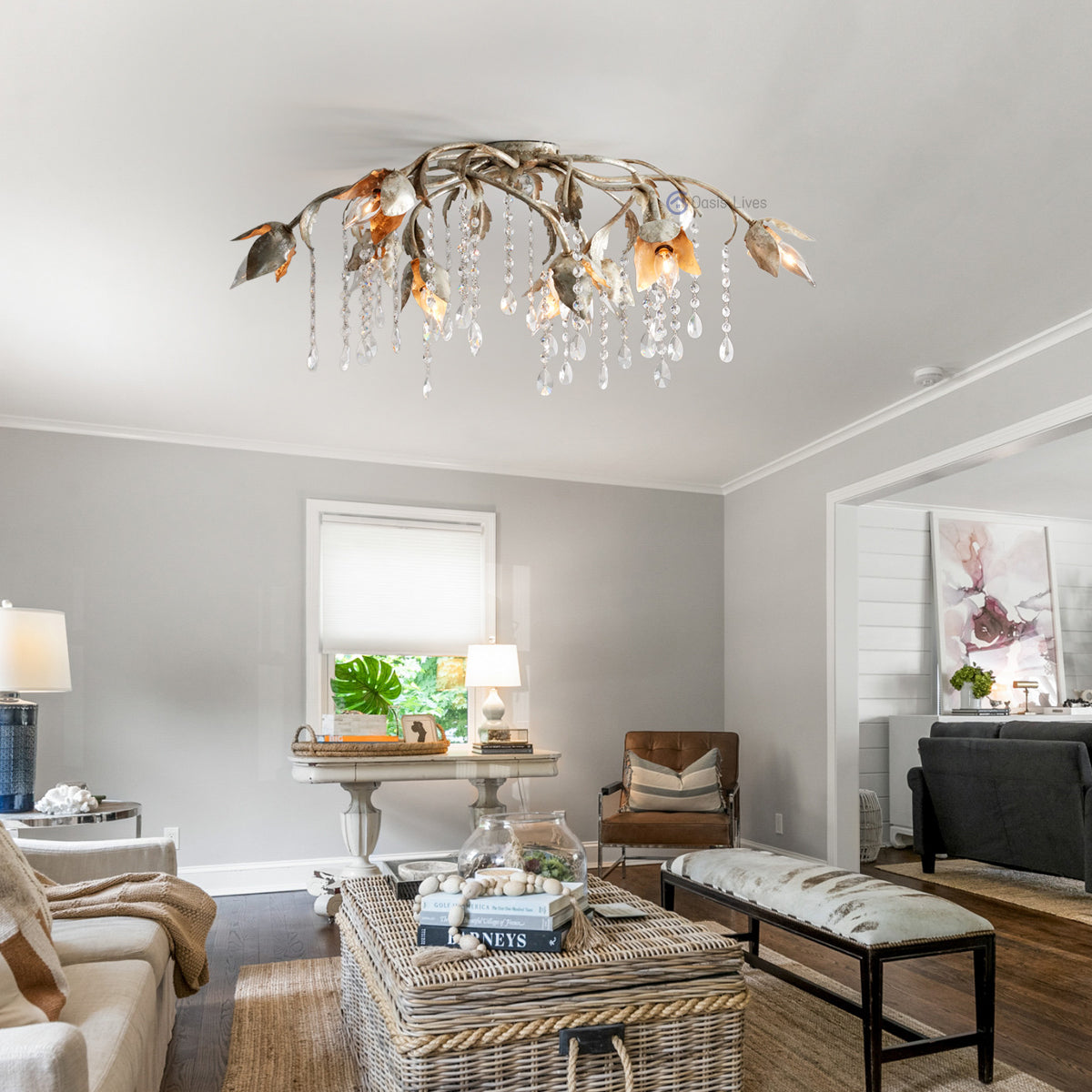 Gothic Viticcio Flushmount 23.5" 32"-Silver