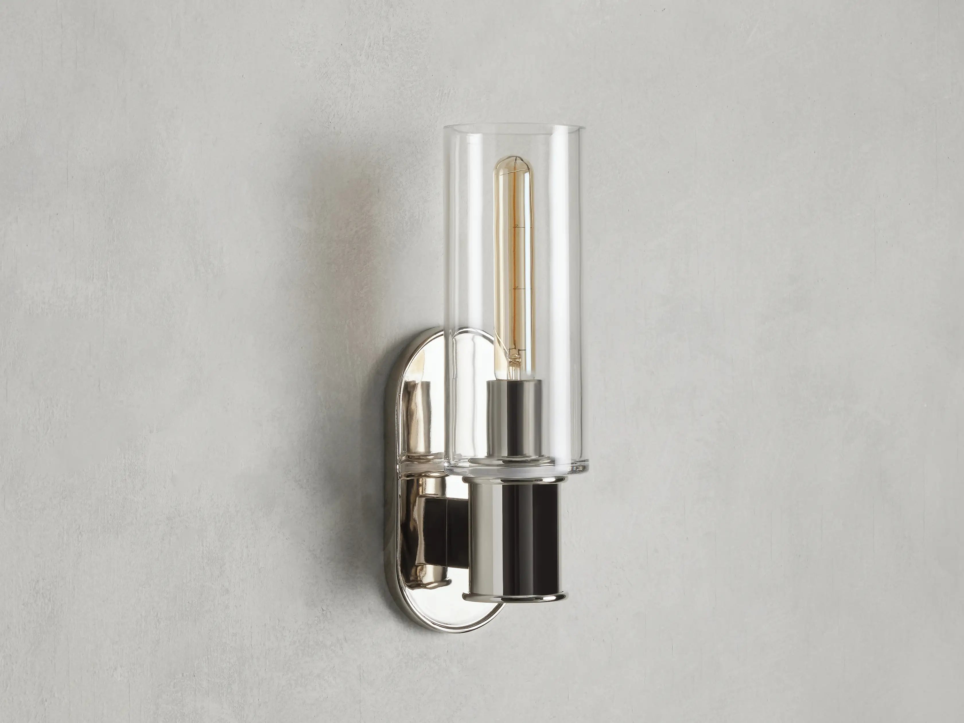 Harlin Sconce in Clear Nickel