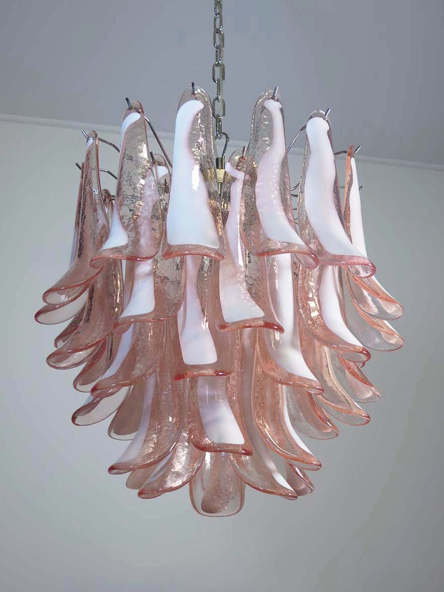 Murano Chandelier 41 Pink Petal Glass