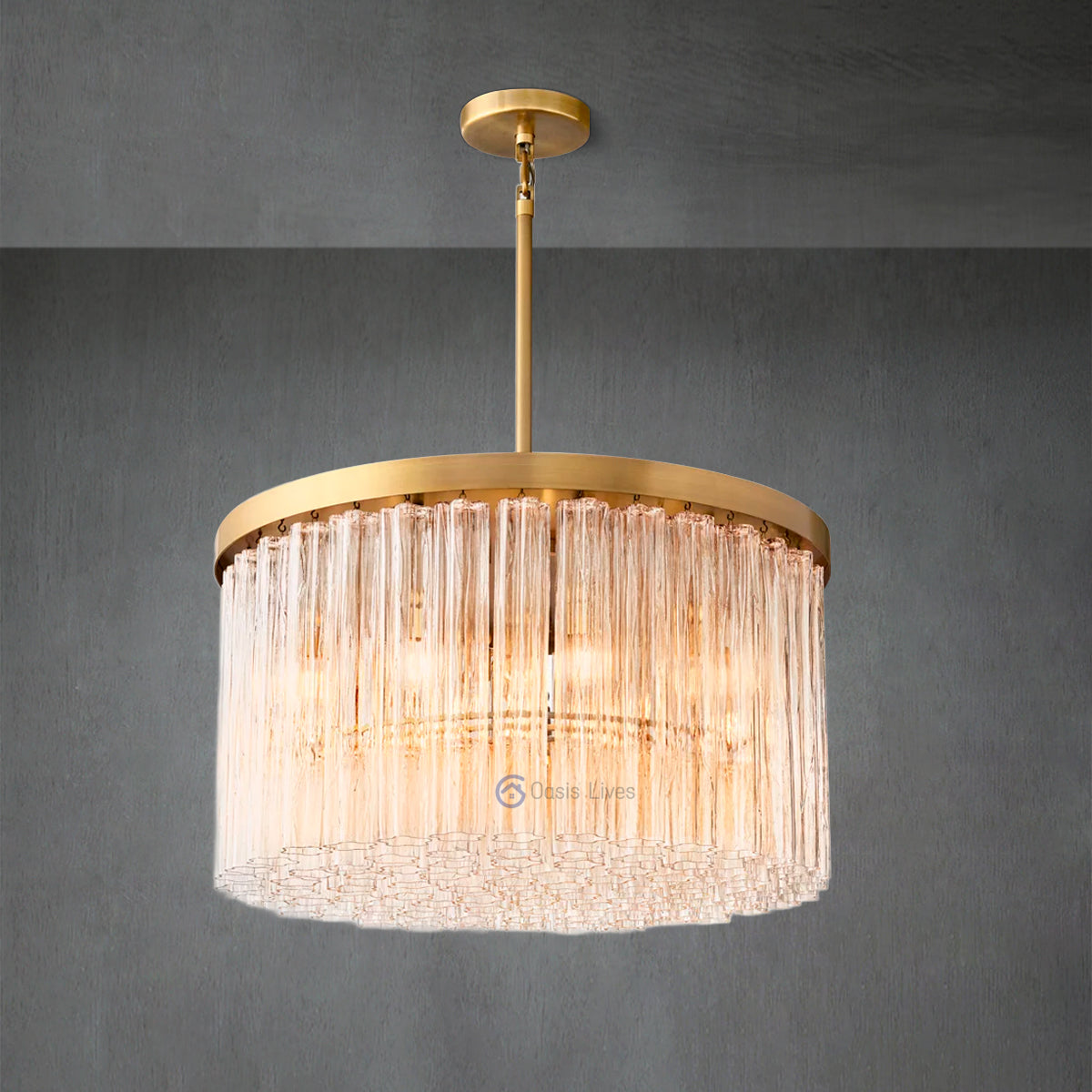 Cielo Round Glass Chandelier 36"