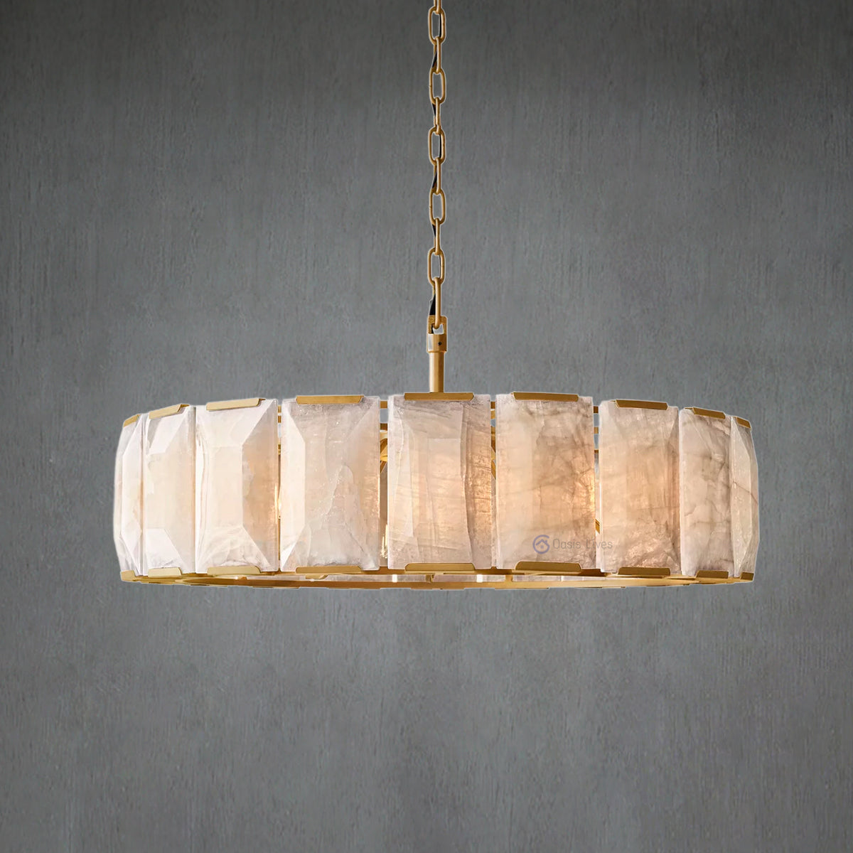 Harlow Calcite Round Chandelier 43"