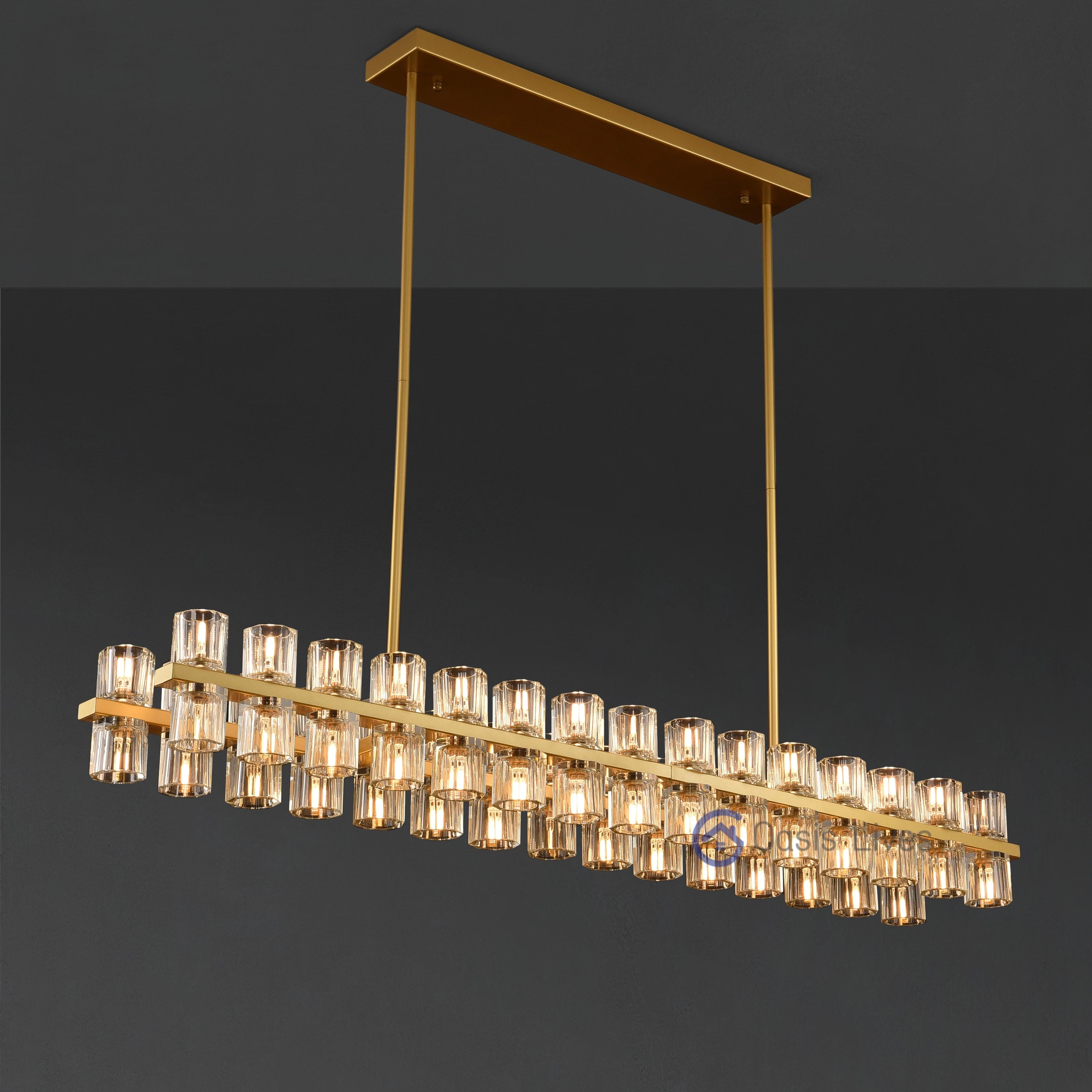 Arcachon Crystal Rectangular Chandelier 54"