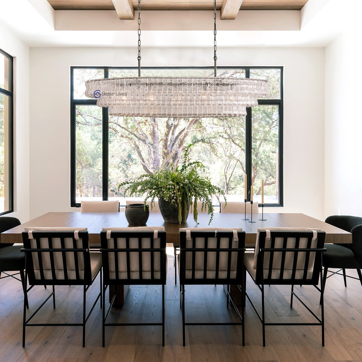 Amor Glass Oval Chandelier 54"W/65"W - Oasislives