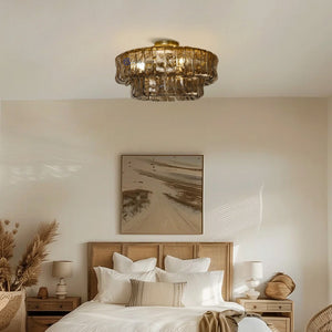 Amor 2-Tier Glass Round Flushmount 18" - Oasislives