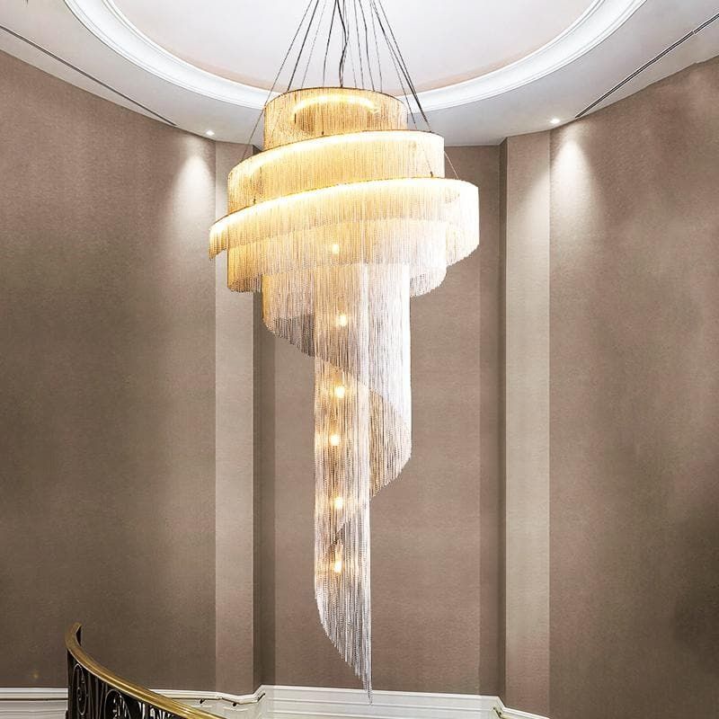 Pensy Luxury Aluminum Chain Tassel Ring Multilayer Chandelier