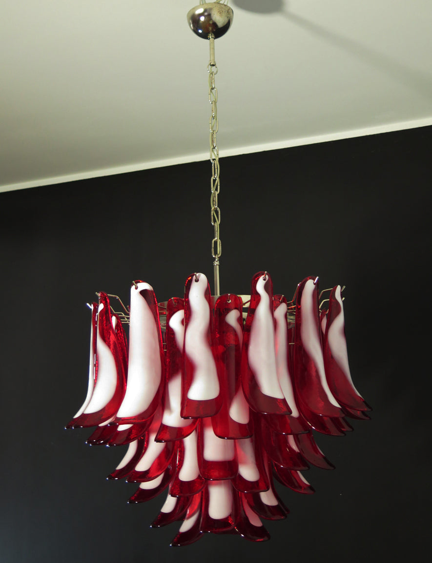 Murano Chandelier 53 Red Petal Glass