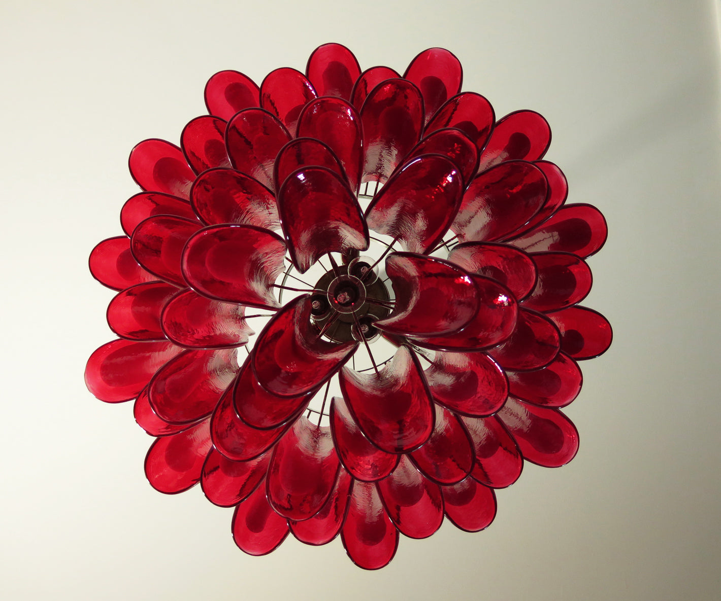 Murano Chandelier 53 Red Petal Glass
