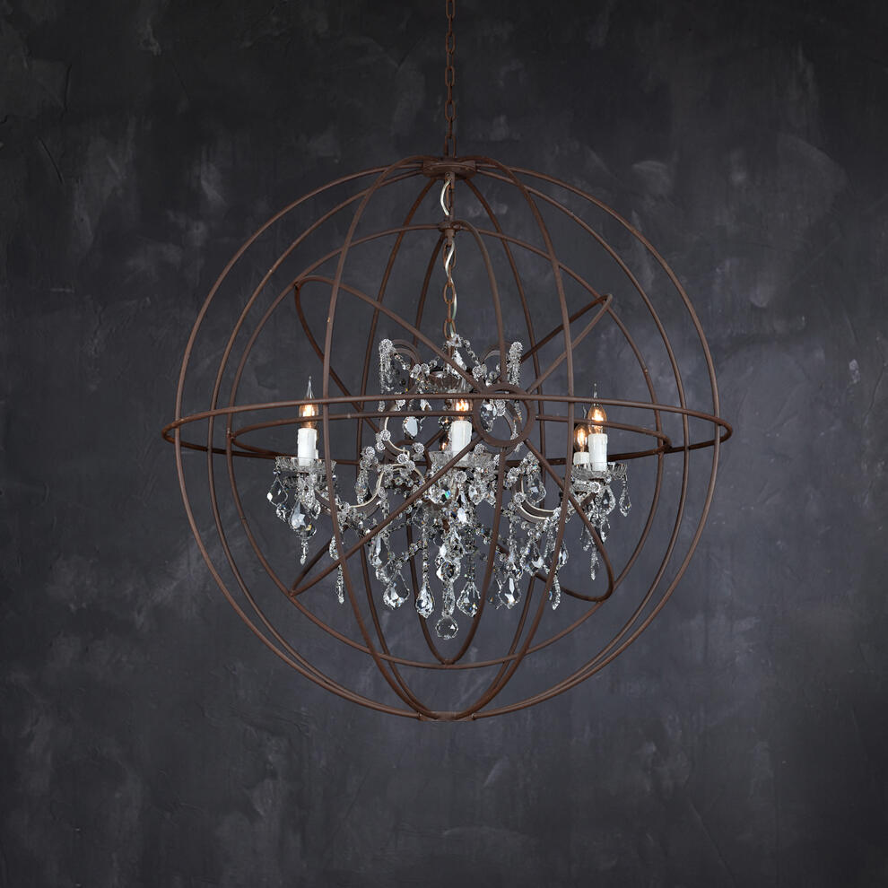 Gyro Crystal Double Chandelier Natural
