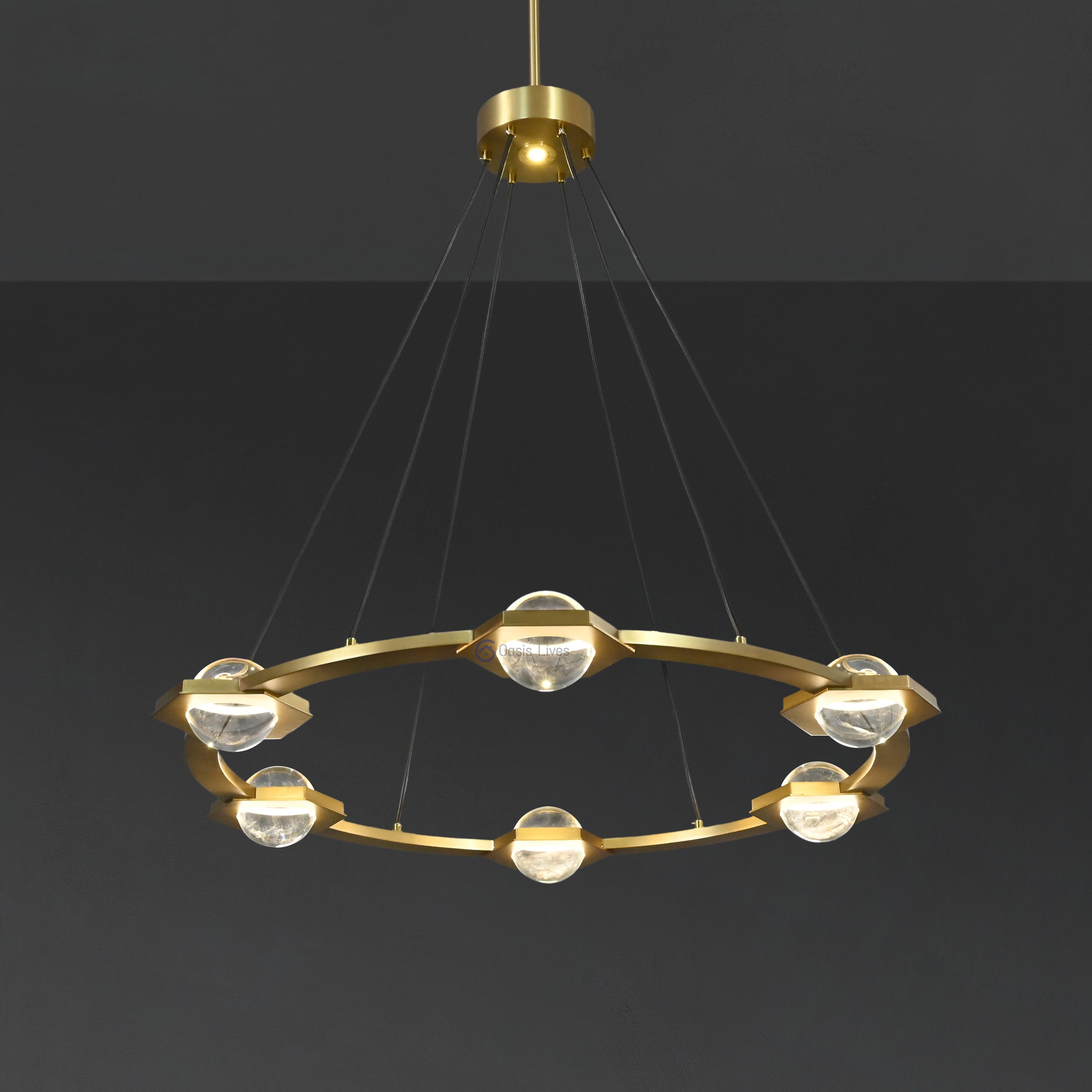Eclant Crystal Ball Round Chandelier 36"