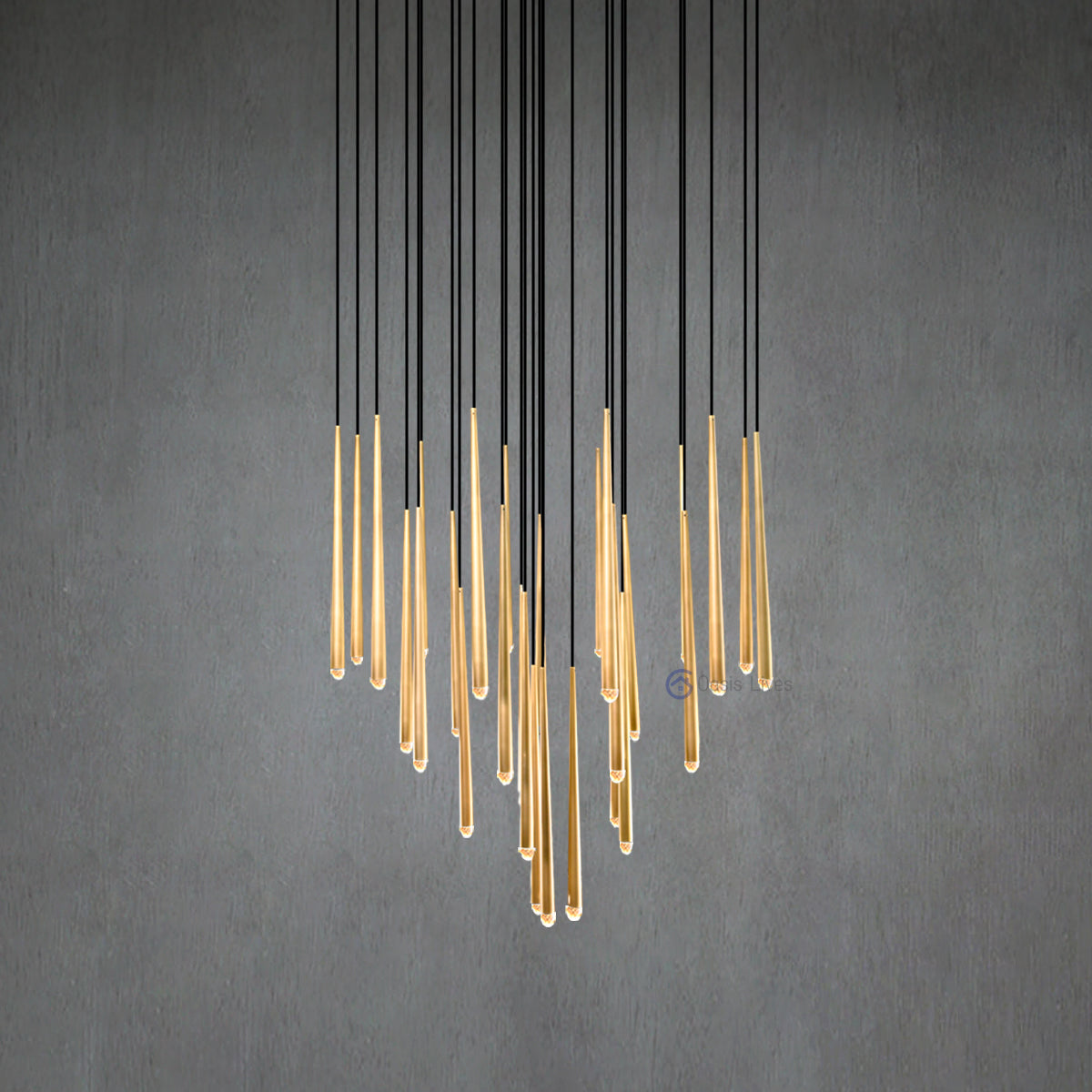 Aquitaine Meteor Shower Round Tapered Tubular Chandelier 48"