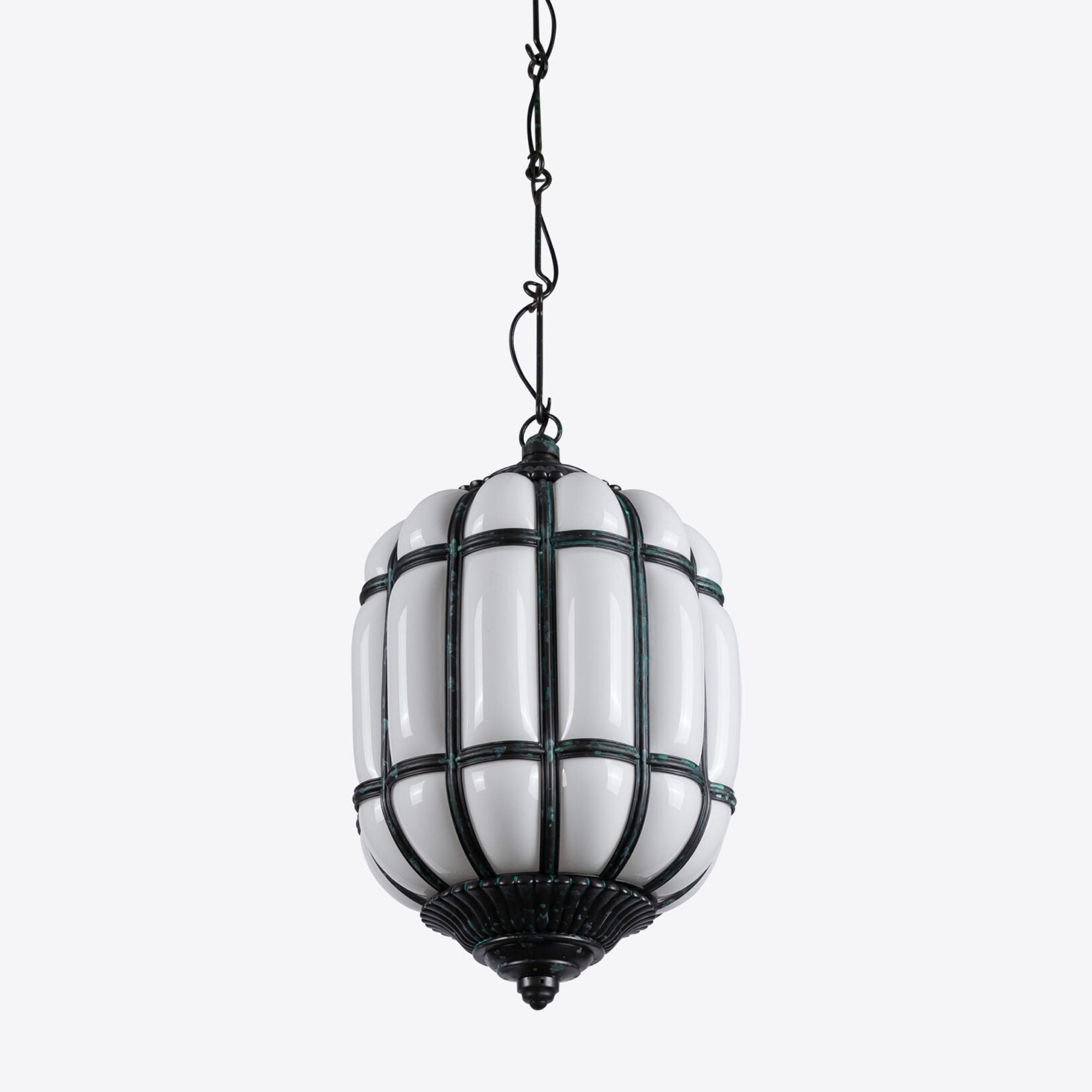 Battersea Opaline and Brass Hanging Lantern - Oasislives