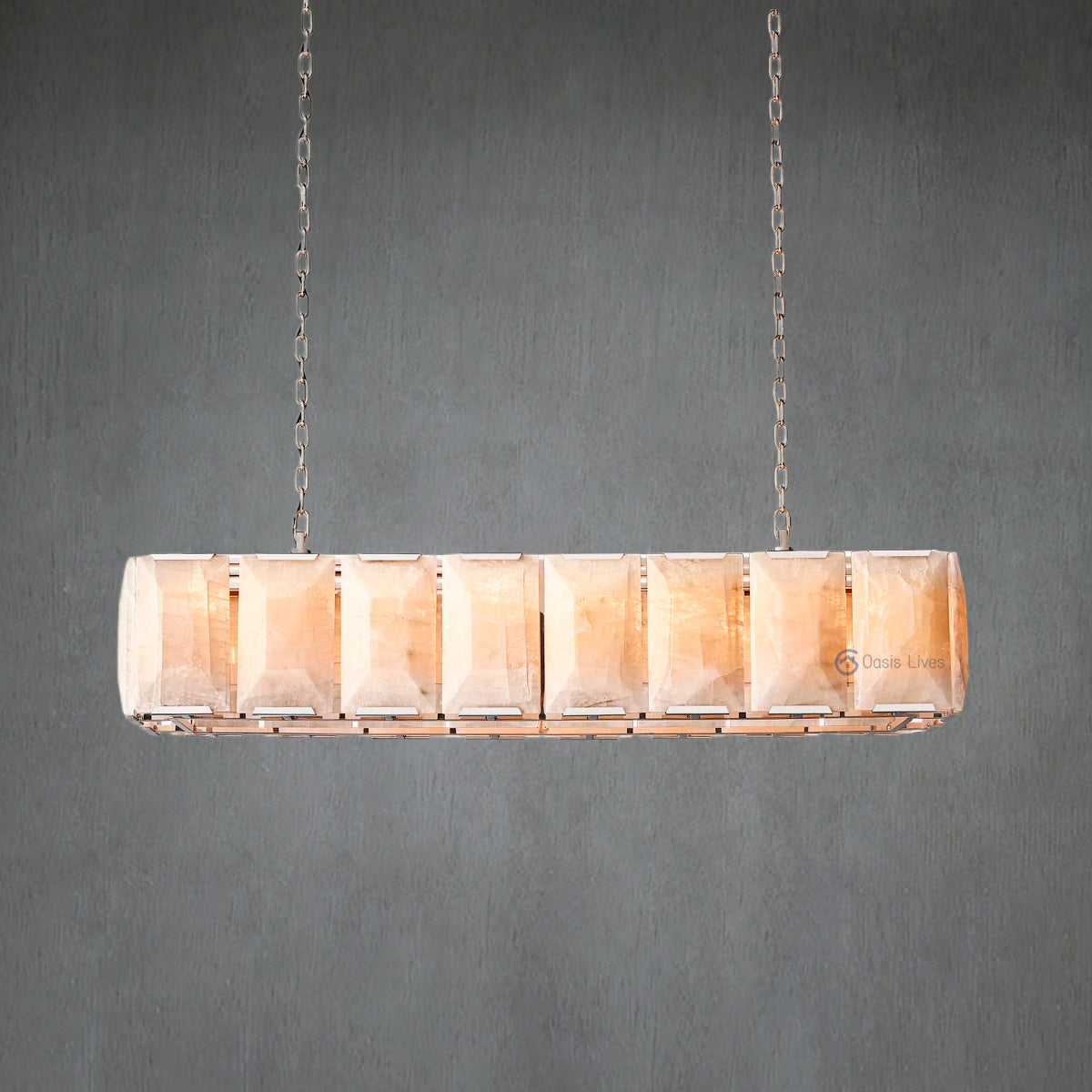 Harlow Calcite Rectangular Chandelier 54"