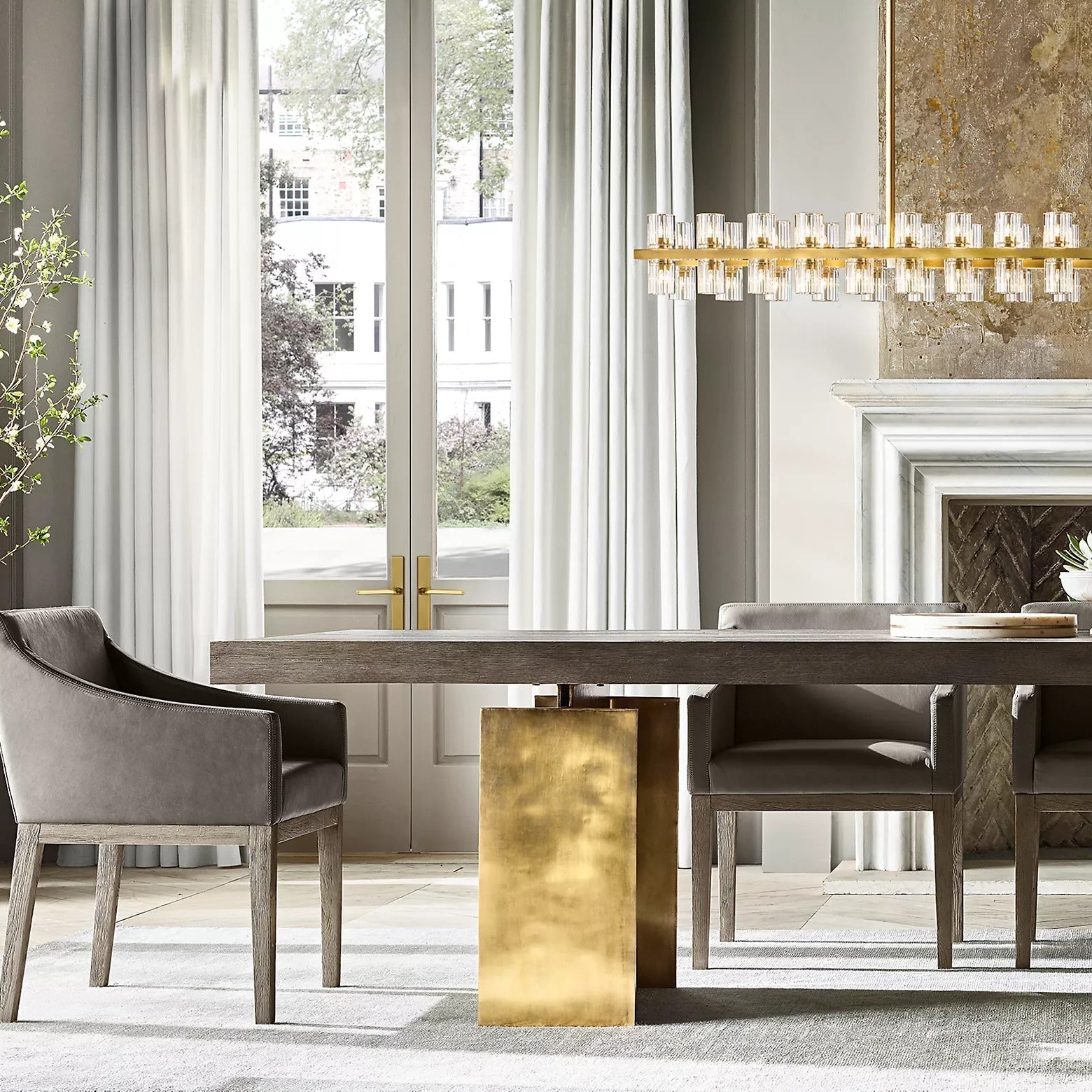 Arcachona Led Rectangular Chandelier For Crystal Cup 54" 72"L