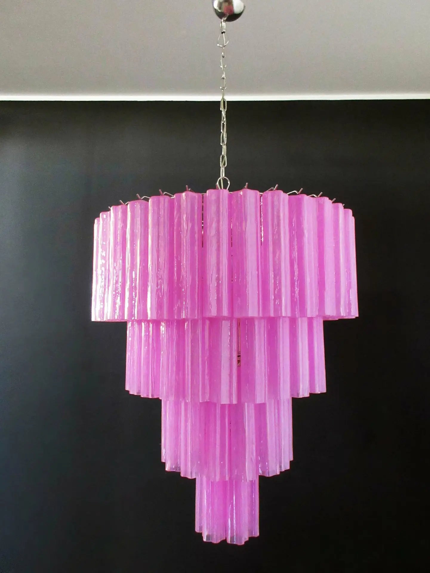 Murano Chandelier 78 Pink Glass Tubes