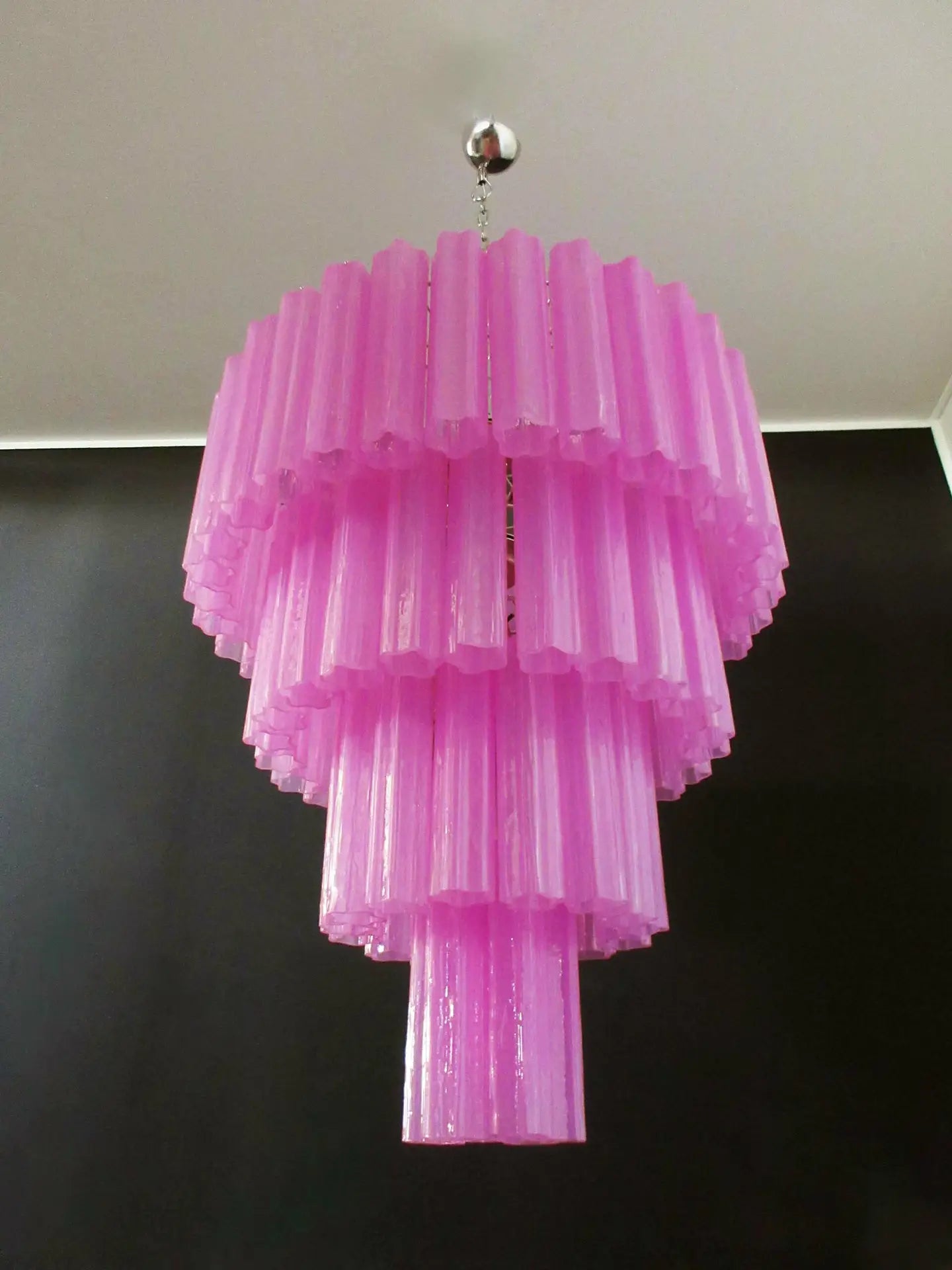 Murano Chandelier 78 Pink Glass Tubes
