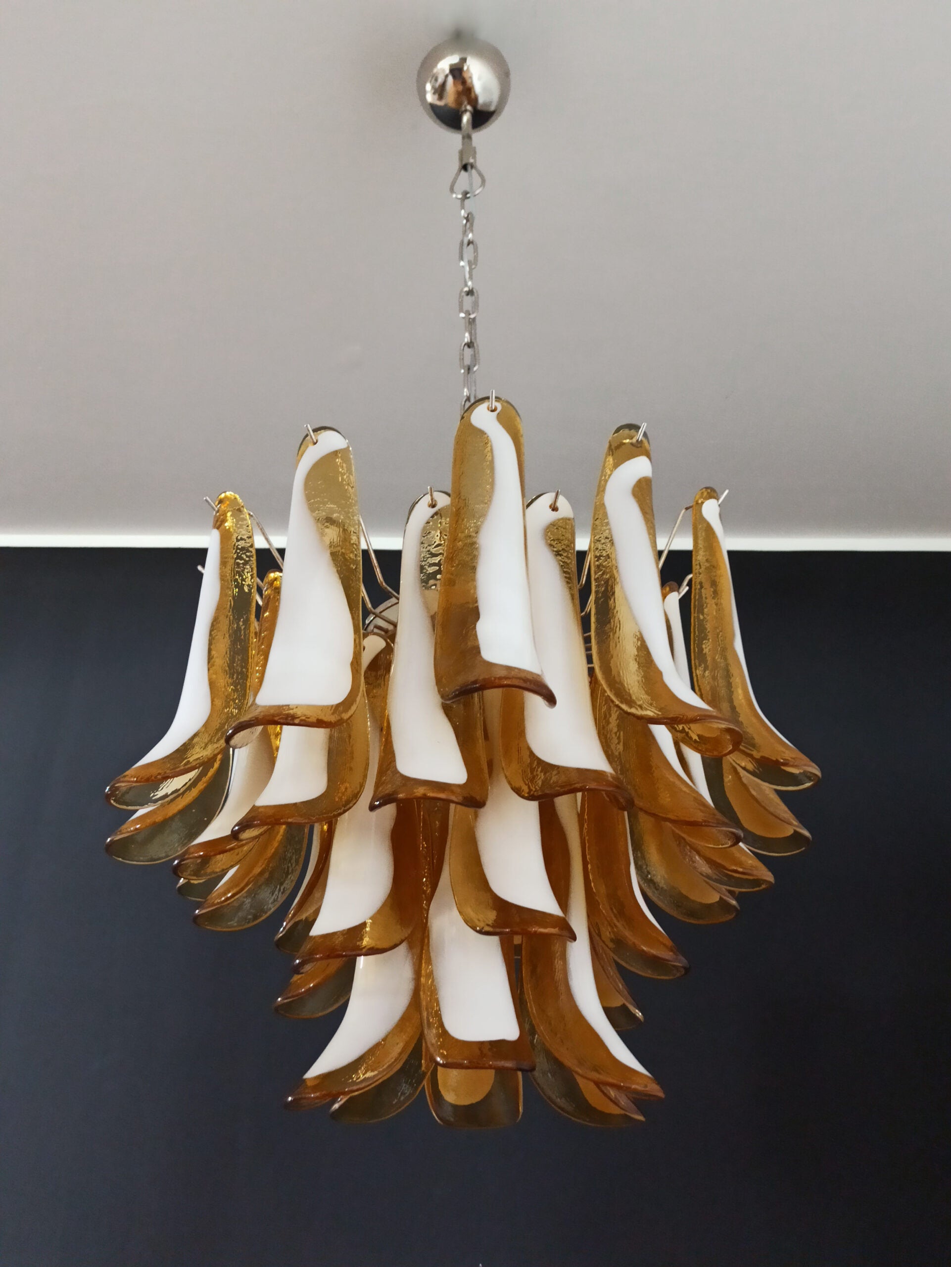 Murano Chandelier 36 Yellow Petal Glass