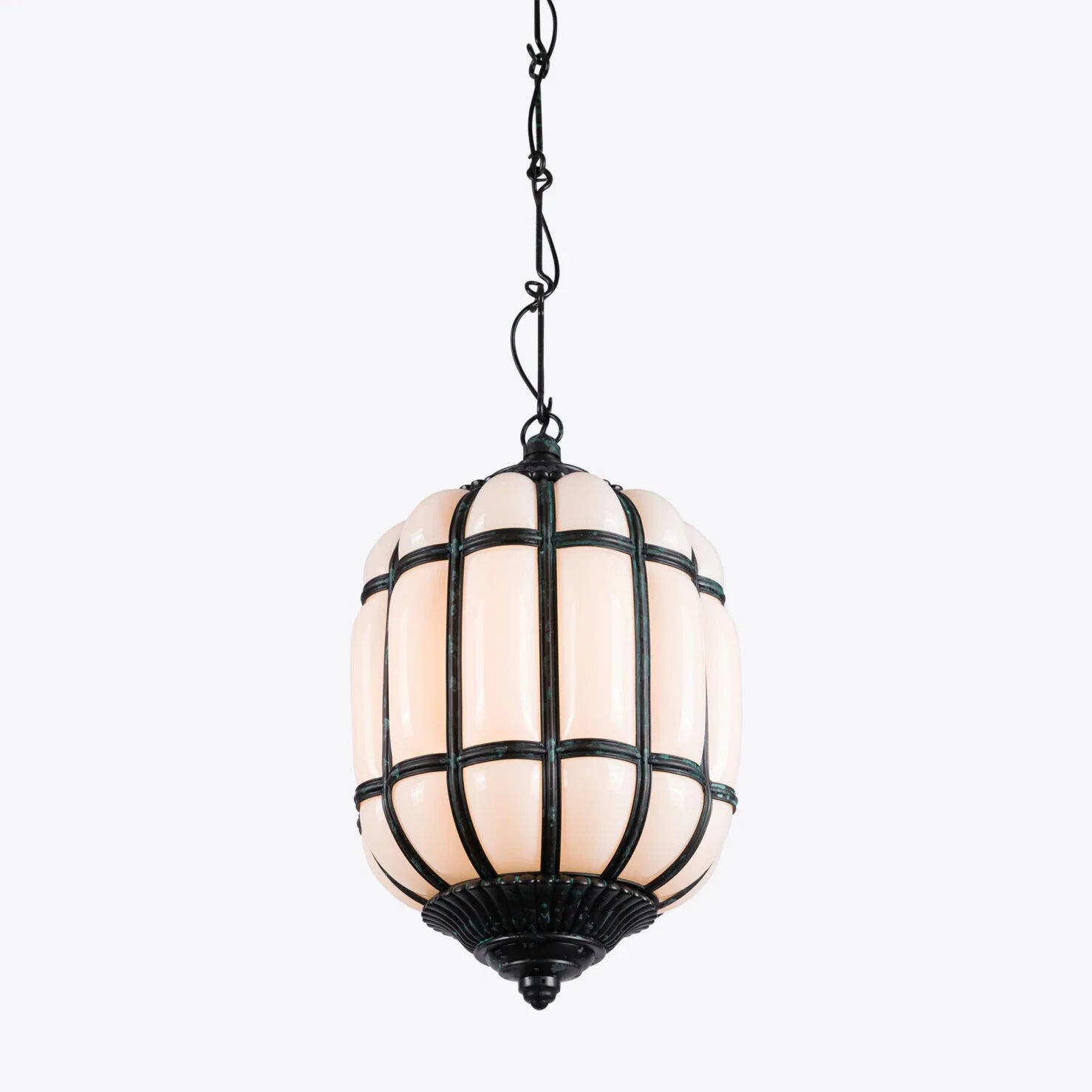 Battersea Opaline and Brass Hanging Lantern - Oasislives