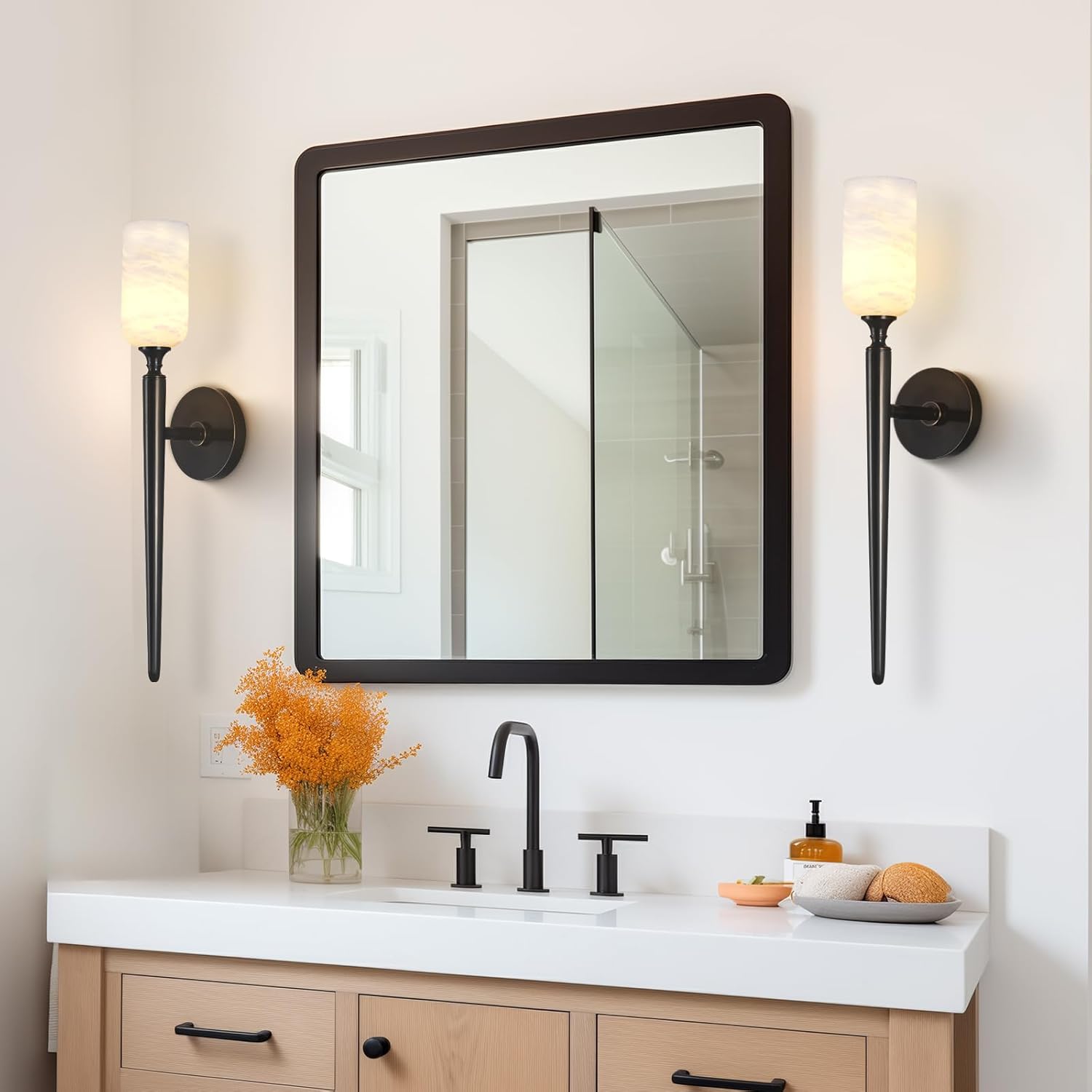 Modern Alabaster Wall Sconces - Fast Delivery-1-Luxehomezone