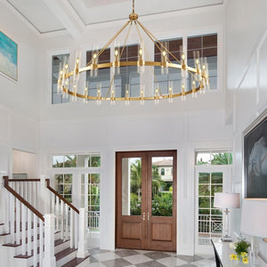 Farmhouse Wagon Wheel Chandelier 60" 70" - Fast Delivery-1-Luxehomezone