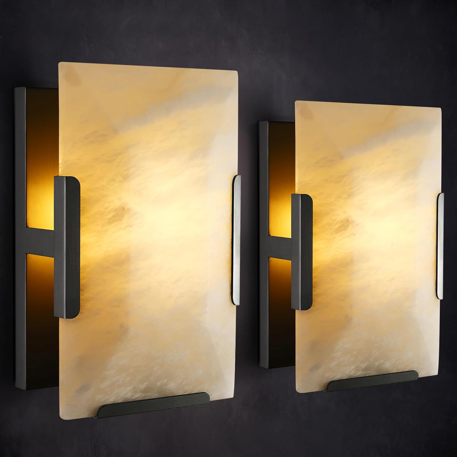 Alabaster Wall Sconces, Modern Marble Stone Sconces Wall Lighting - Fast Delivery-1-Luxehomezone