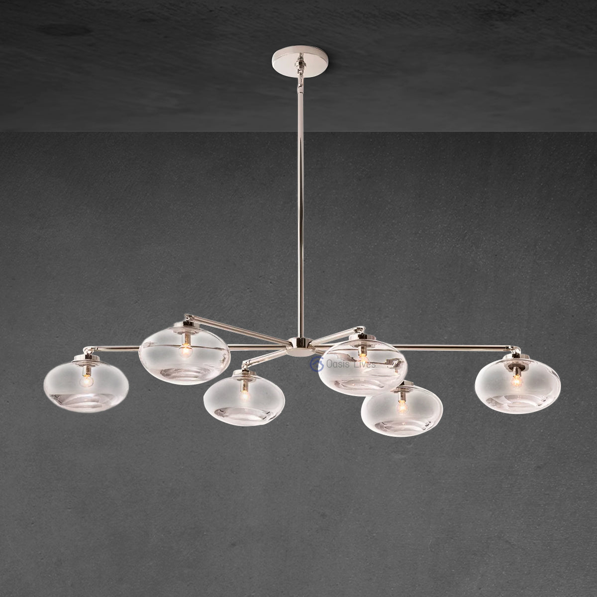 Cabrette Clear Glass Mobile Linear Chandelier