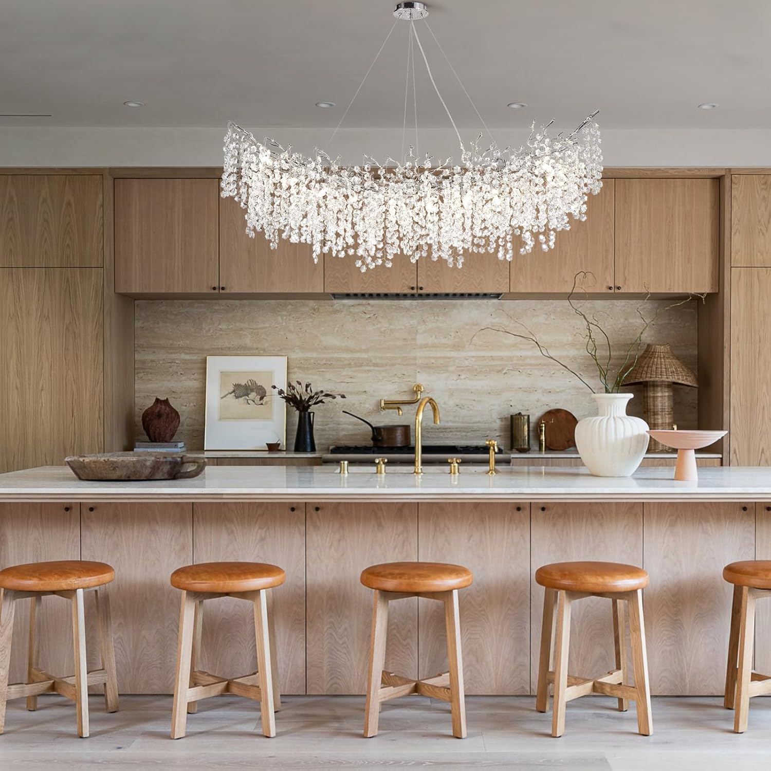 Tree Branch Chandelier for Dining Room L55in - Fast Delivery-1-Luxehomezone