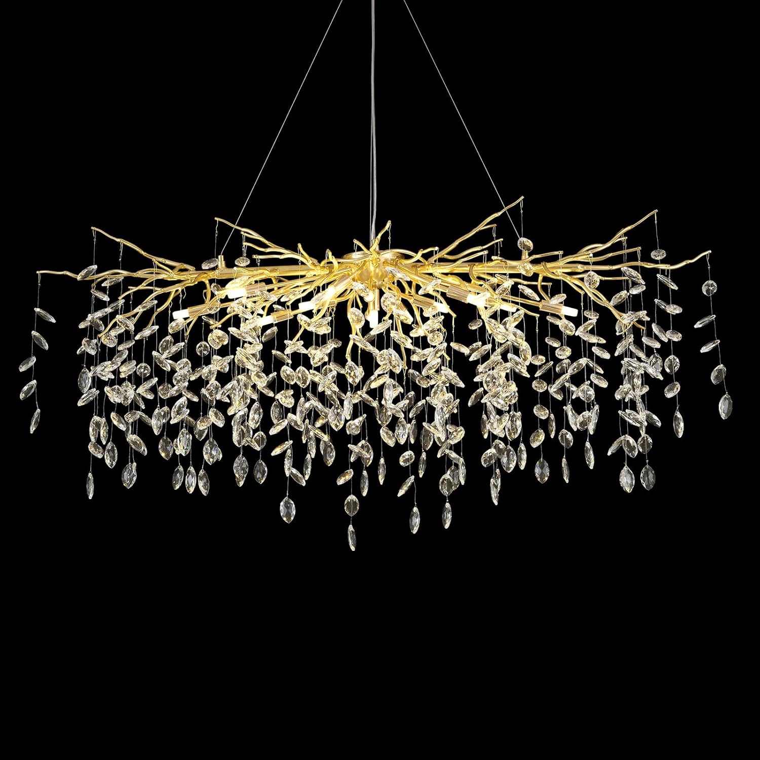 Sliver Tree Branch Rectangular Chandelier - Fast Delivery-1-Luxehomezone