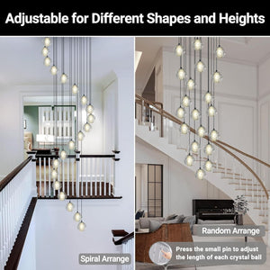 Large LED Pendant Chandeliers with Crystal Bubble Ball - Fast Delivery-1-Luxehomezone