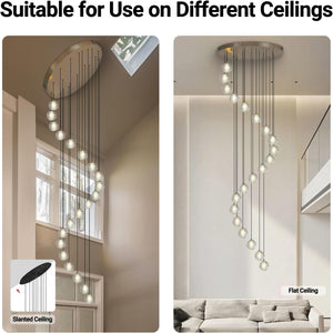 Large LED Pendant Chandeliers with Crystal Bubble Ball - Fast Delivery-1-Luxehomezone