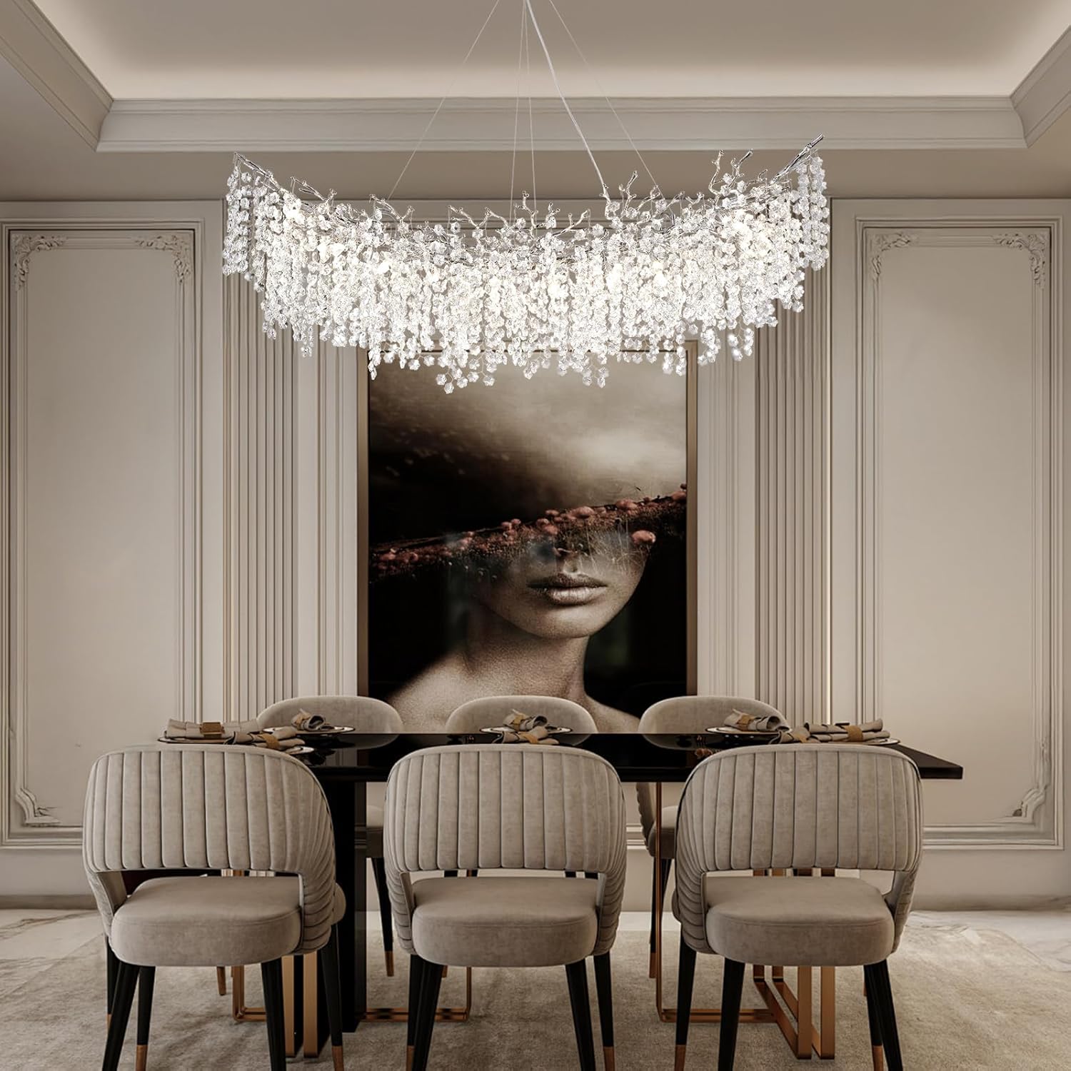 Tree Branch Chandelier for Dining Room L55in - Fast Delivery-1-Luxehomezone