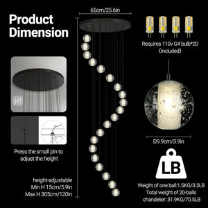 Large LED Pendant Chandeliers with Crystal Bubble Ball - Fast Delivery-1-Luxehomezone