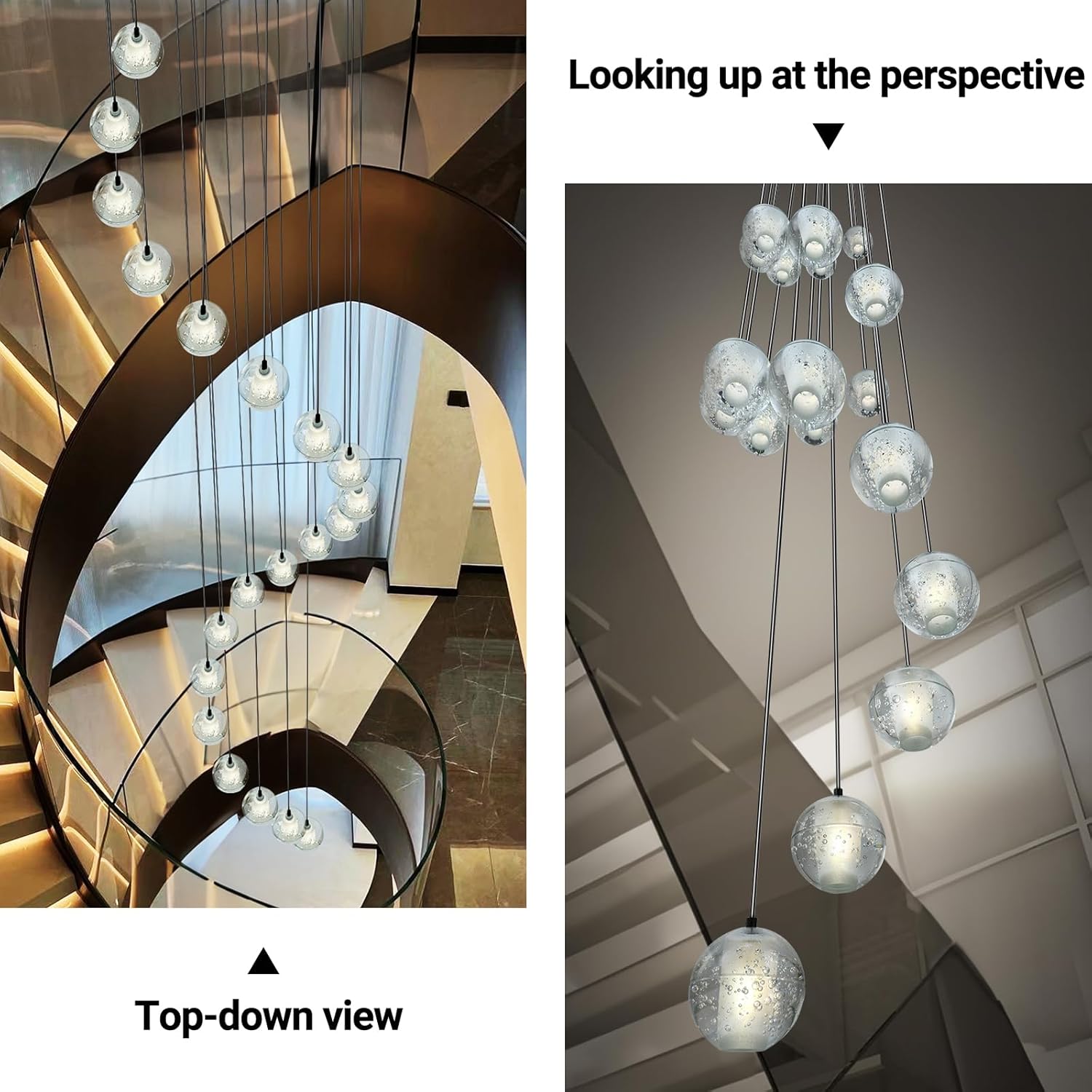 Large LED Pendant Chandeliers with Crystal Bubble Ball - Fast Delivery-1-Luxehomezone