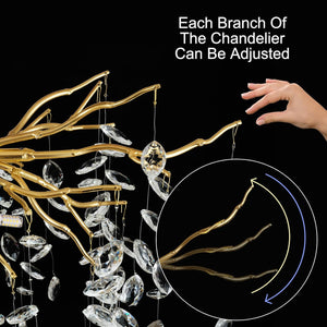 Sliver Tree Branch Rectangular Chandelier - Fast Delivery-1-Luxehomezone