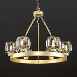 Modern Crystal Farmhouse Wagon Wheel Chandeliers for Dining Room