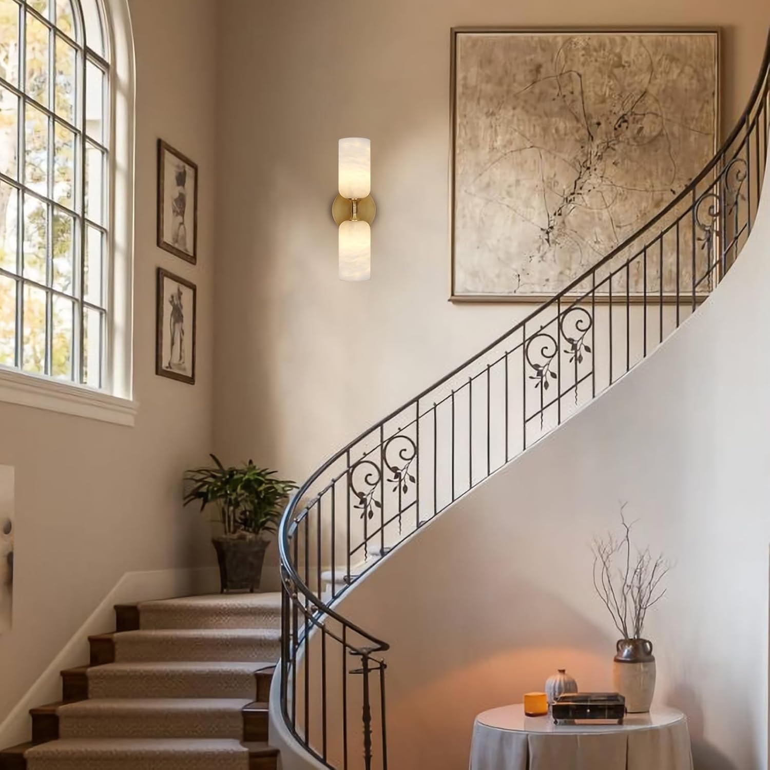 Alabaster 2 Light Wall Sconces - Fast Delivery-1-Luxehomezone