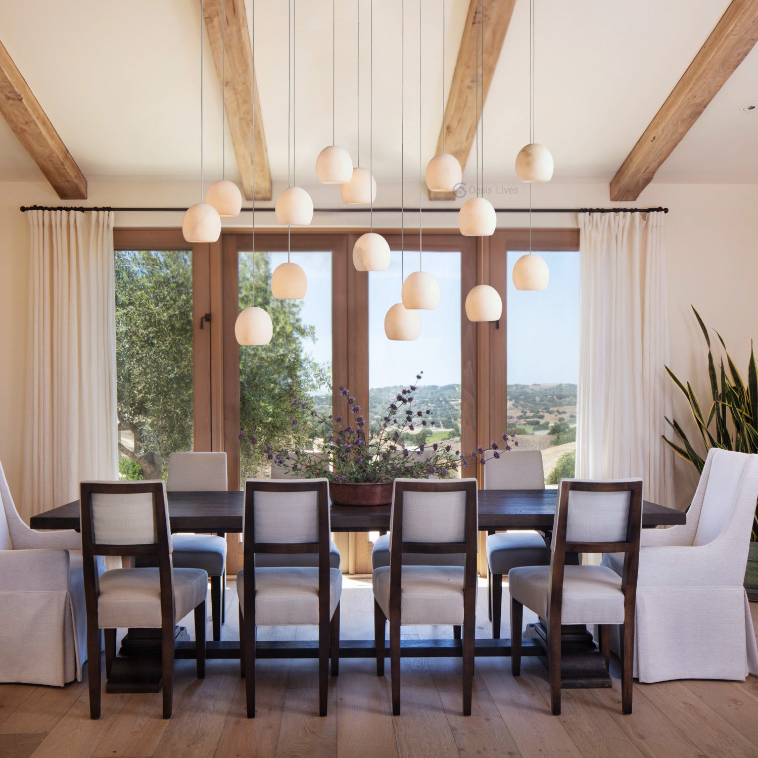 Arica Alabaster Linear Chandelier