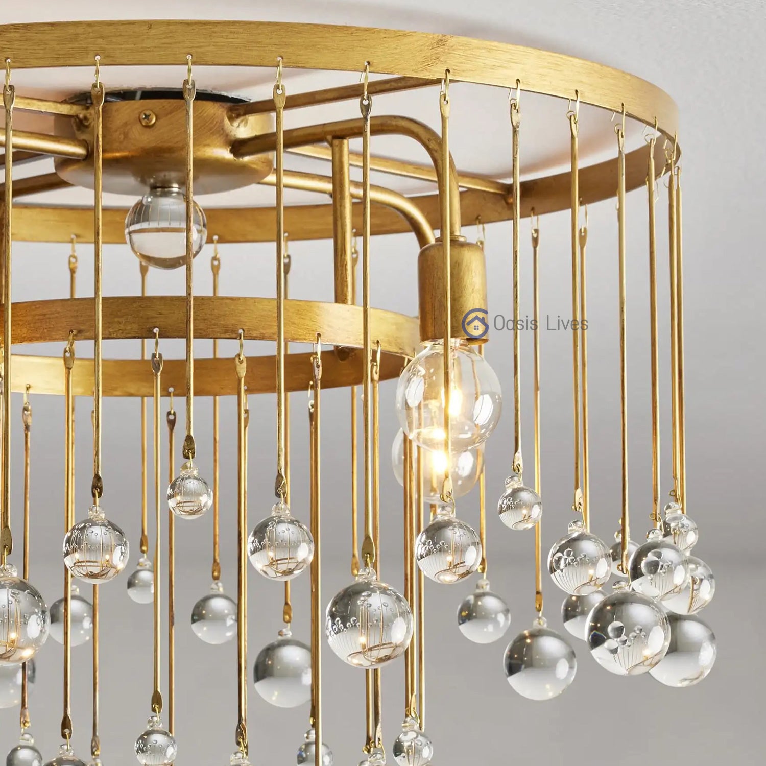 Aubrey Crystal Ball Flushmount - Oasislives