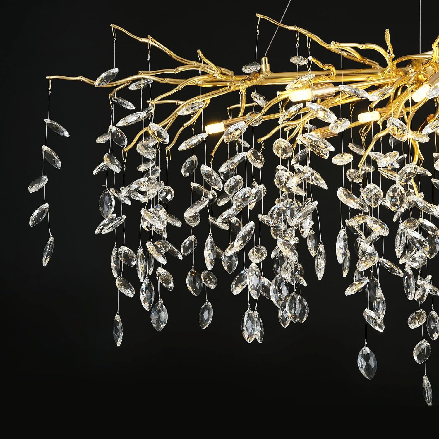 Sliver Tree Branch Rectangular Chandelier - Fast Delivery-1-Luxehomezone