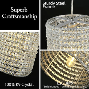 Smoke Grey Crystal Pendant Lights - Fast Delivery-1-Luxehomezone