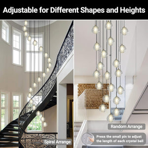 Large LED Pendant Chandeliers with Crystal Bubble Ball - Fast Delivery-1-Luxehomezone