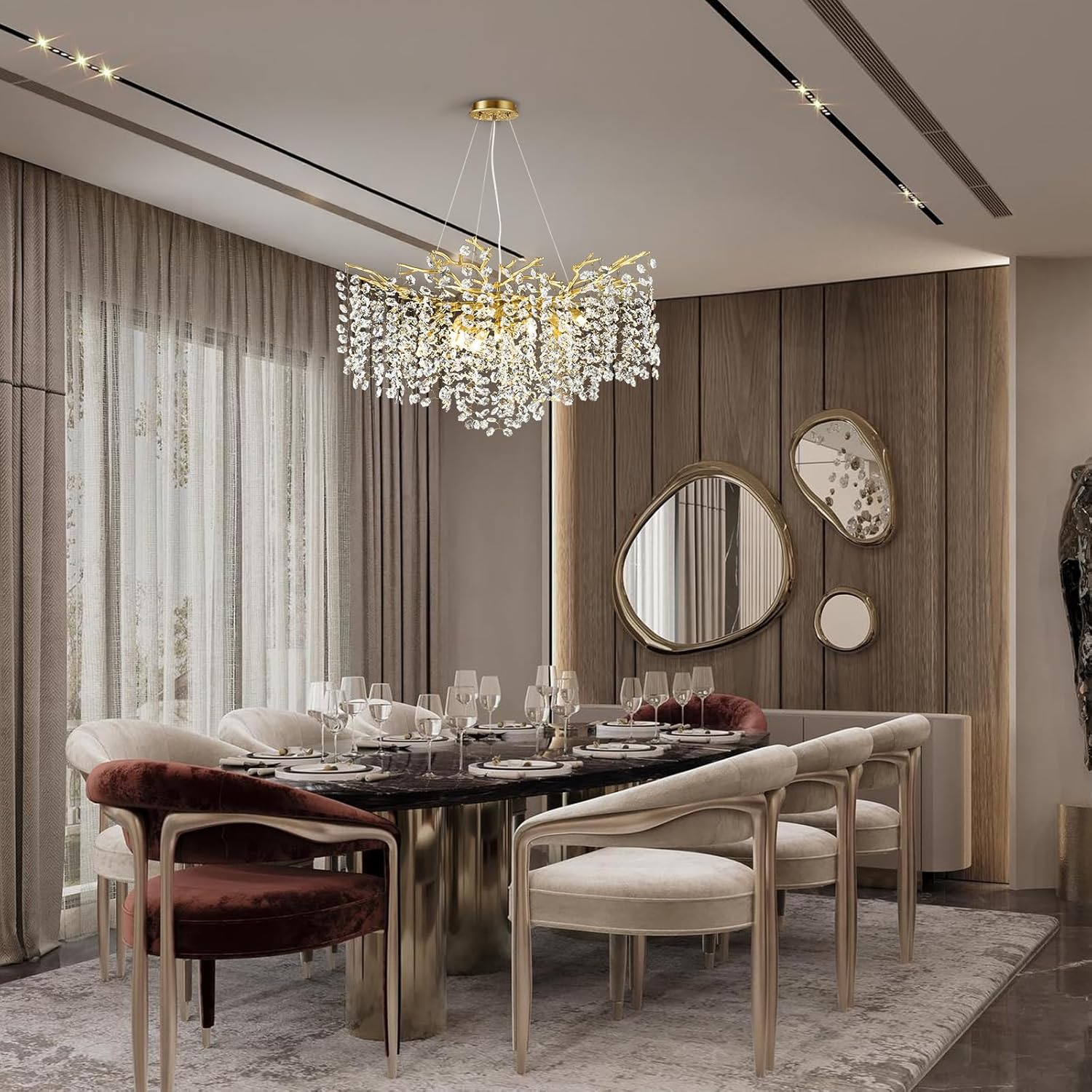 Tree Branch Chandelier for Dining Room L55in - Fast Delivery-1-Luxehomezone