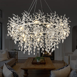 Round Silver Tree Branche Chandelier48" - Fast Delivery-1-Luxehomezone