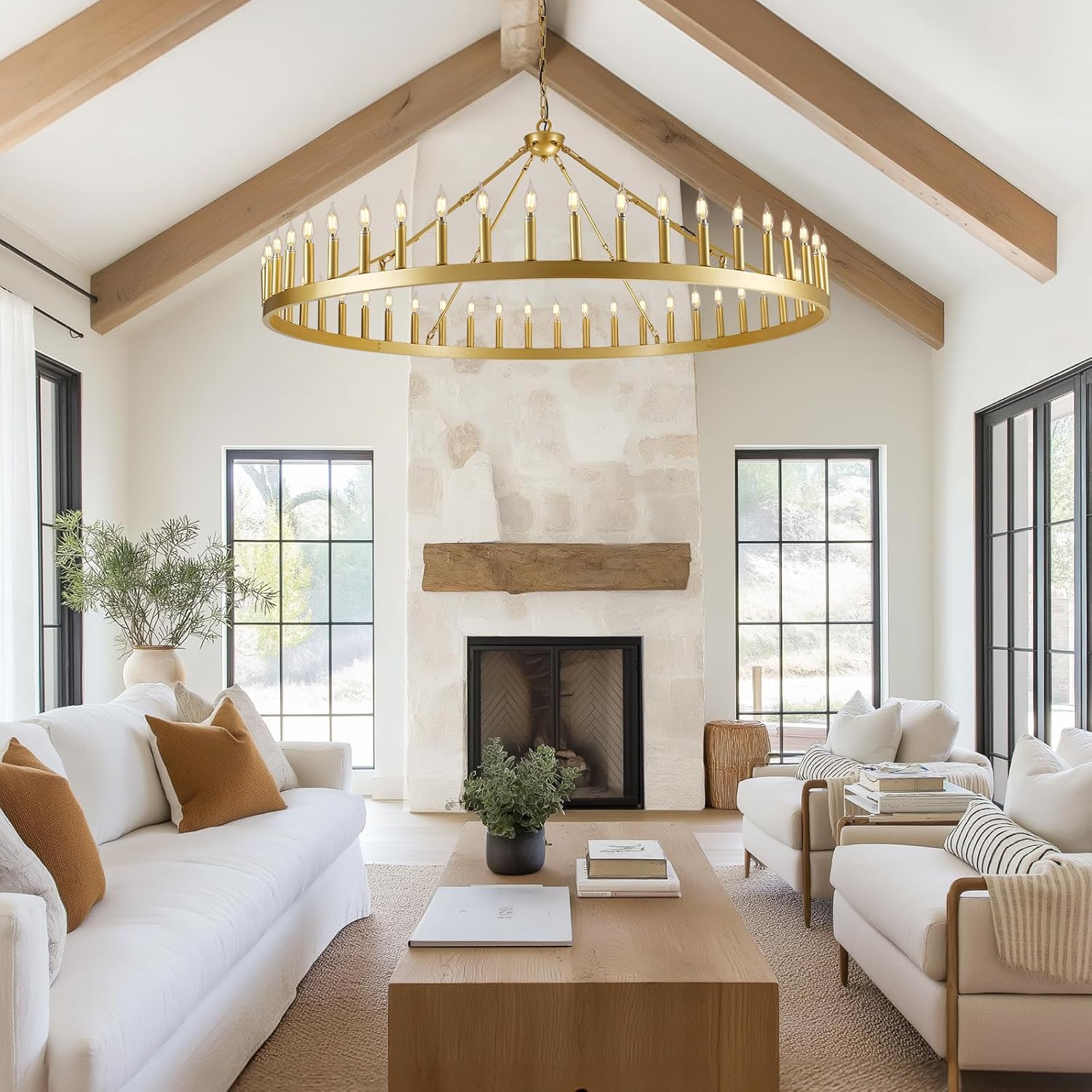 Vintage Filament Round Chandelier 64'' - Fast Delivery-1-Luxehomezone