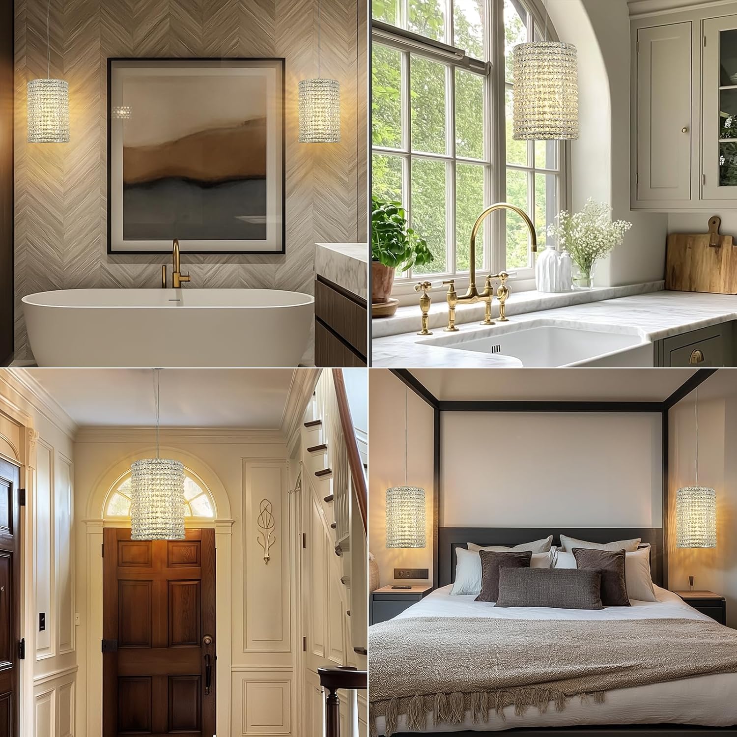 Smoke Grey Crystal Pendant Lights - Fast Delivery-1-Luxehomezone