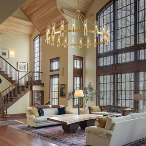 Farmhouse Wagon Wheel Chandelier 60" 70" - Fast Delivery-1-Luxehomezone