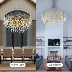 Round Silver Tree Branche Chandelier48" - Fast Delivery-1-Luxehomezone