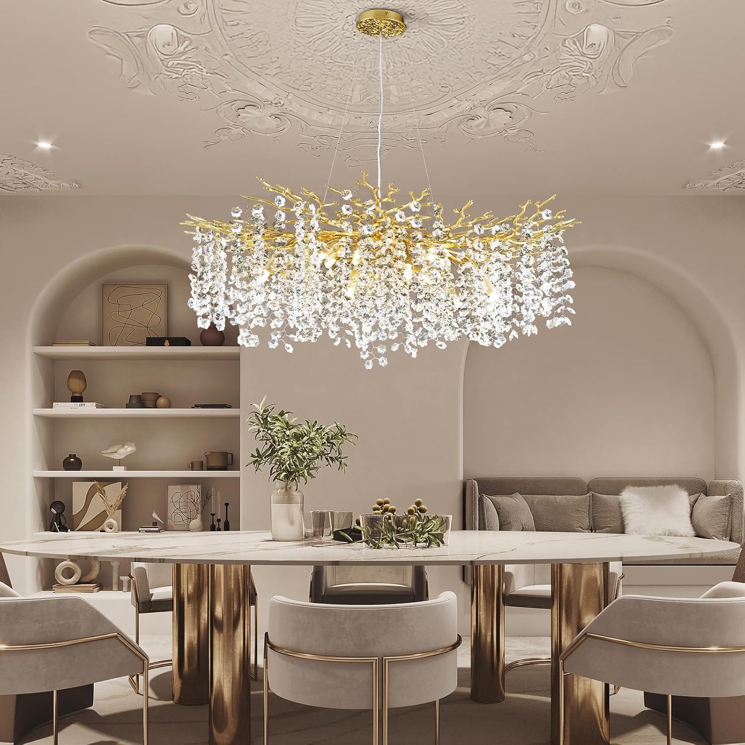 Tree Branch Chandelier for Dining Room L55in - Fast Delivery-1-Luxehomezone