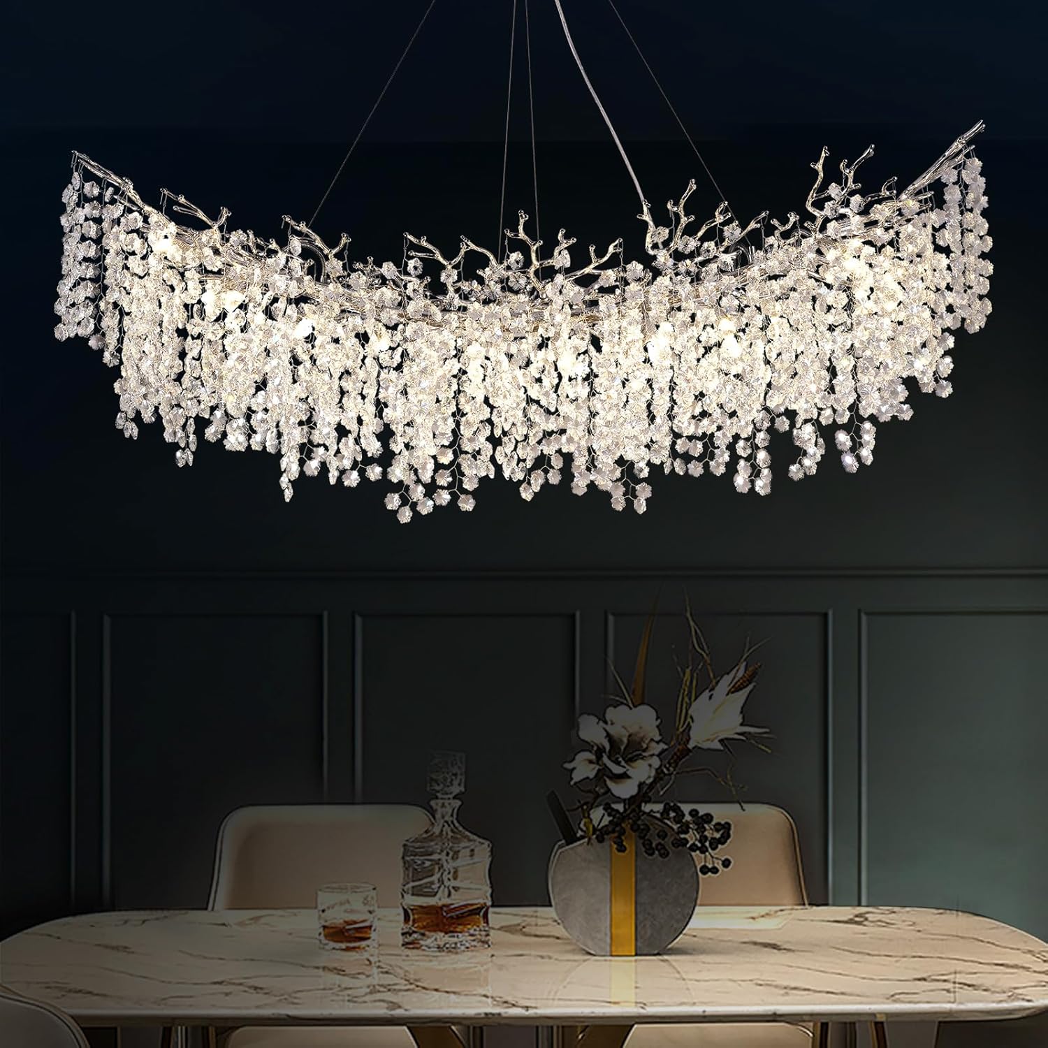 Tree Branch Chandelier for Dining Room L55in - Fast Delivery-1-Luxehomezone