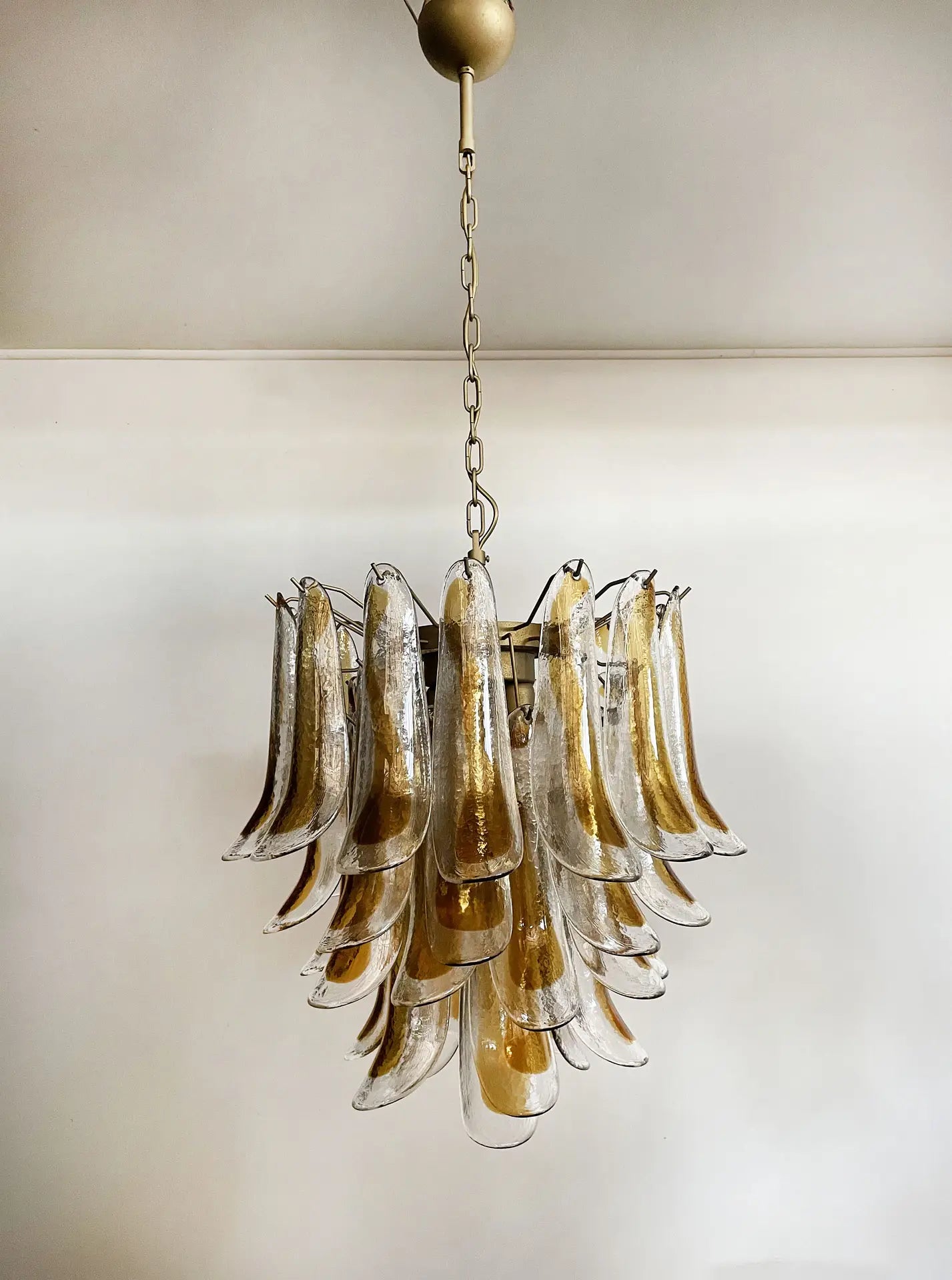 Murano Chandelier 41 Yellow Petal Glass