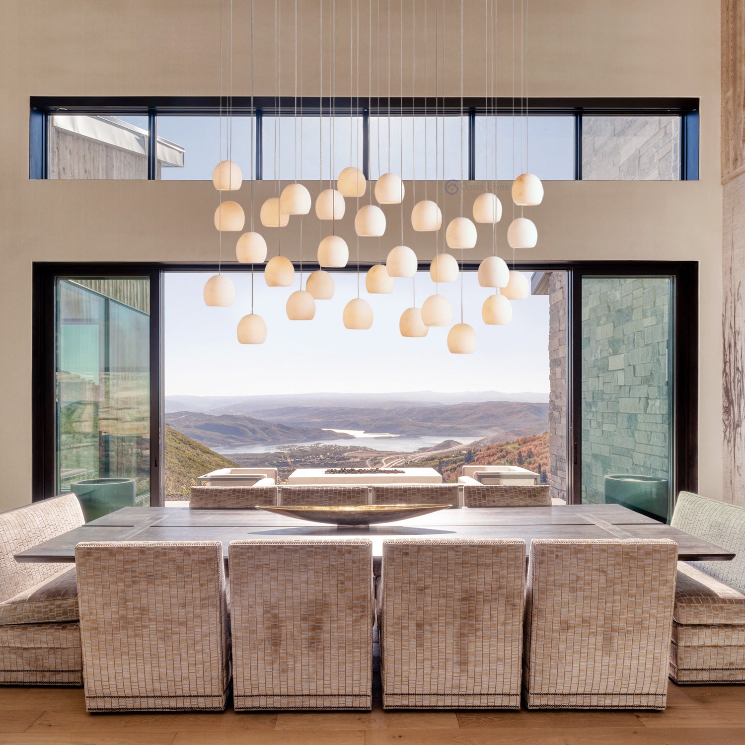 Arica Alabaster Linear Chandelier – Oasislives